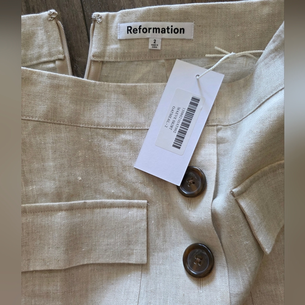 NWT Reformation Maeve Linen Skirt - Picture 9 of 12